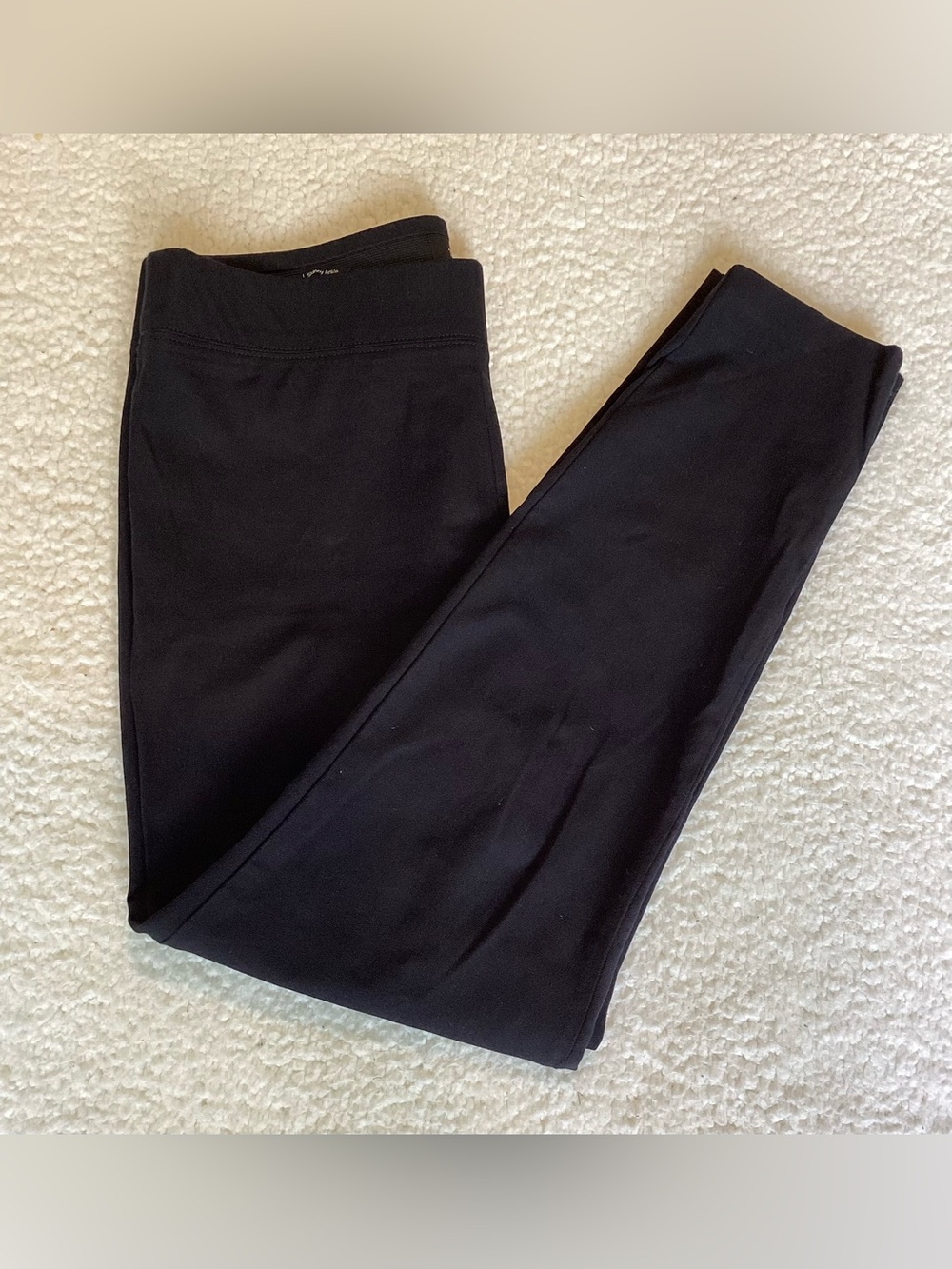 Talbots Skinny Ankle Pants Size 8 Black Stretch Pull On Quiet Luxury